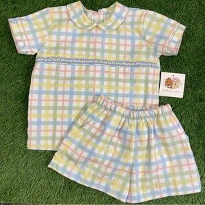 NWT Ruth and Ralph Samuel Plaid Short Set
